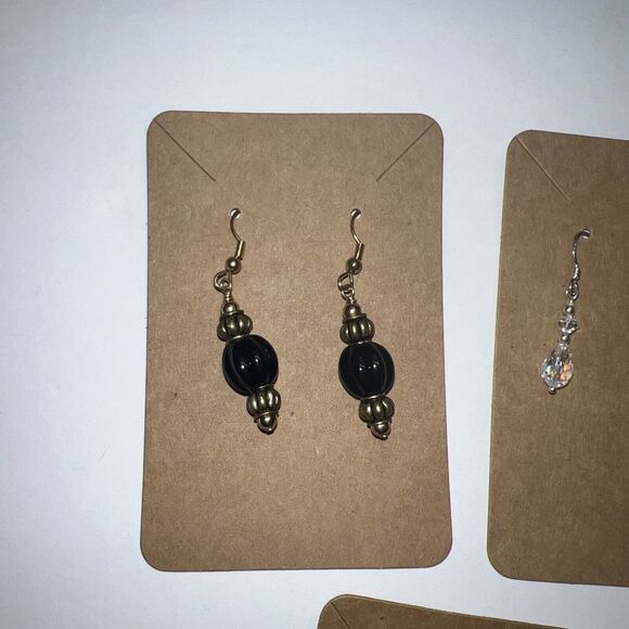 Earrings Handmade Hook Dangle Mixed Colors Variety Beads Stones Gift LOT Of 5 - Picture 2 of 8